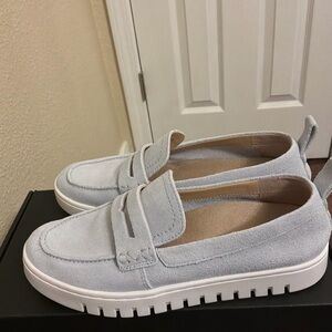 Vionic Light blue Suede Platform Penny Loafers